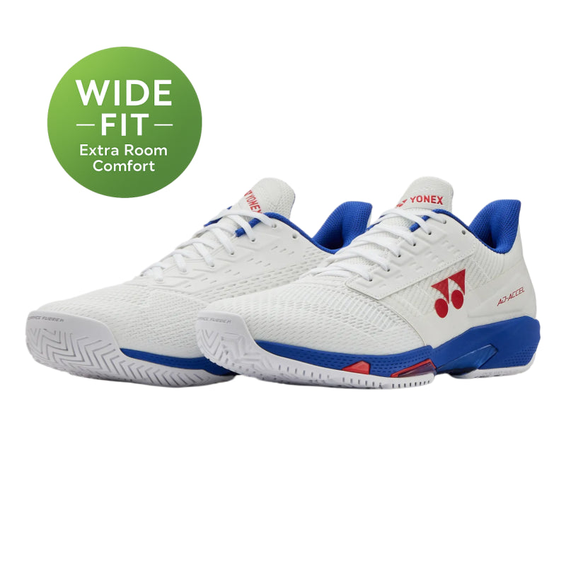 YONEX Ad-Accel All Court WIDE Tennis Shoes White/Purple | Gem Sports