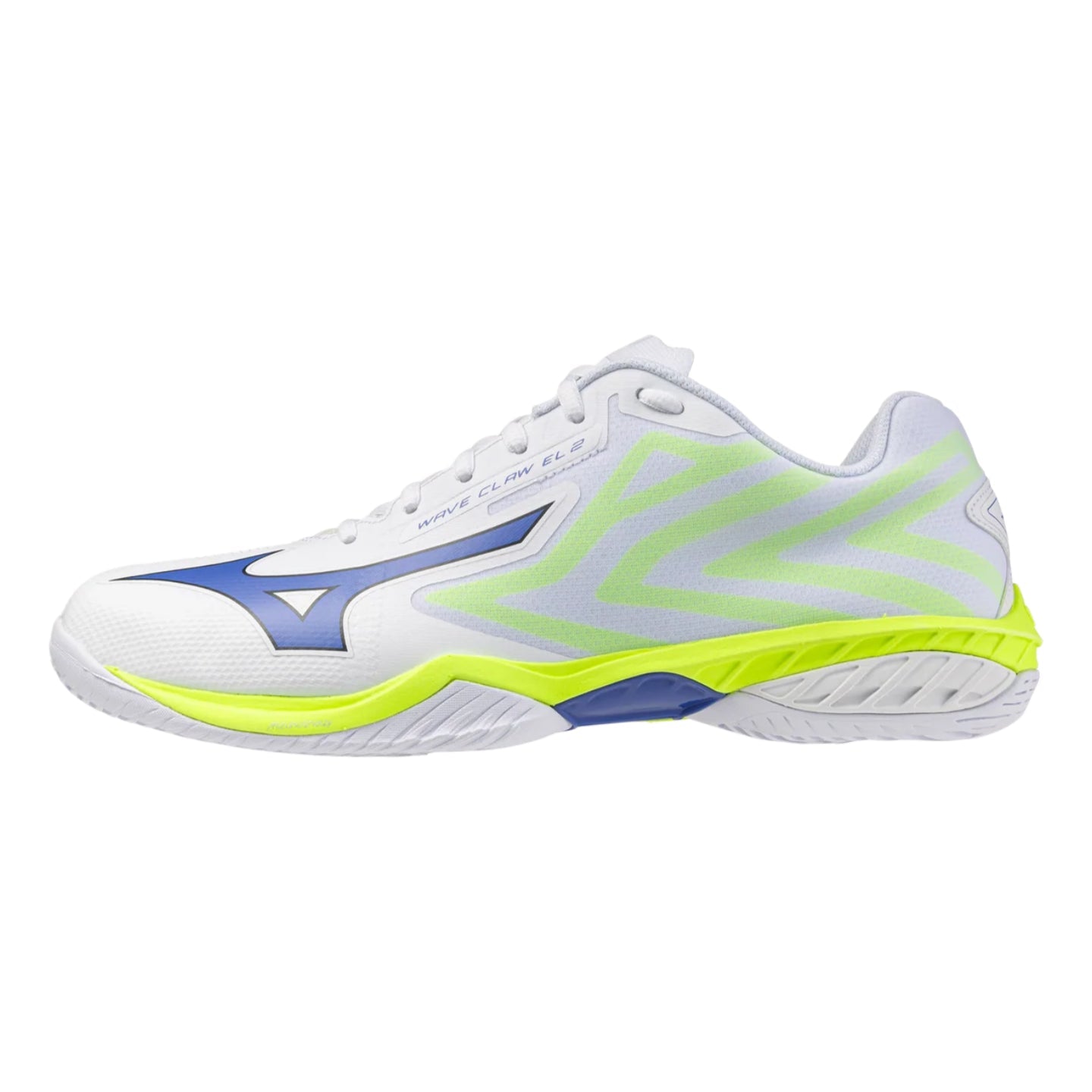 MIZUNO WAVE CLAW EL 2 (White/Blue/Yellow) | Lightweight Wide Fit