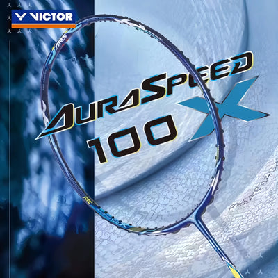 VICTOR Auraspeed 100X B (Deep Sea Blue) Badminton Racquet – Unstrung & Free Grip