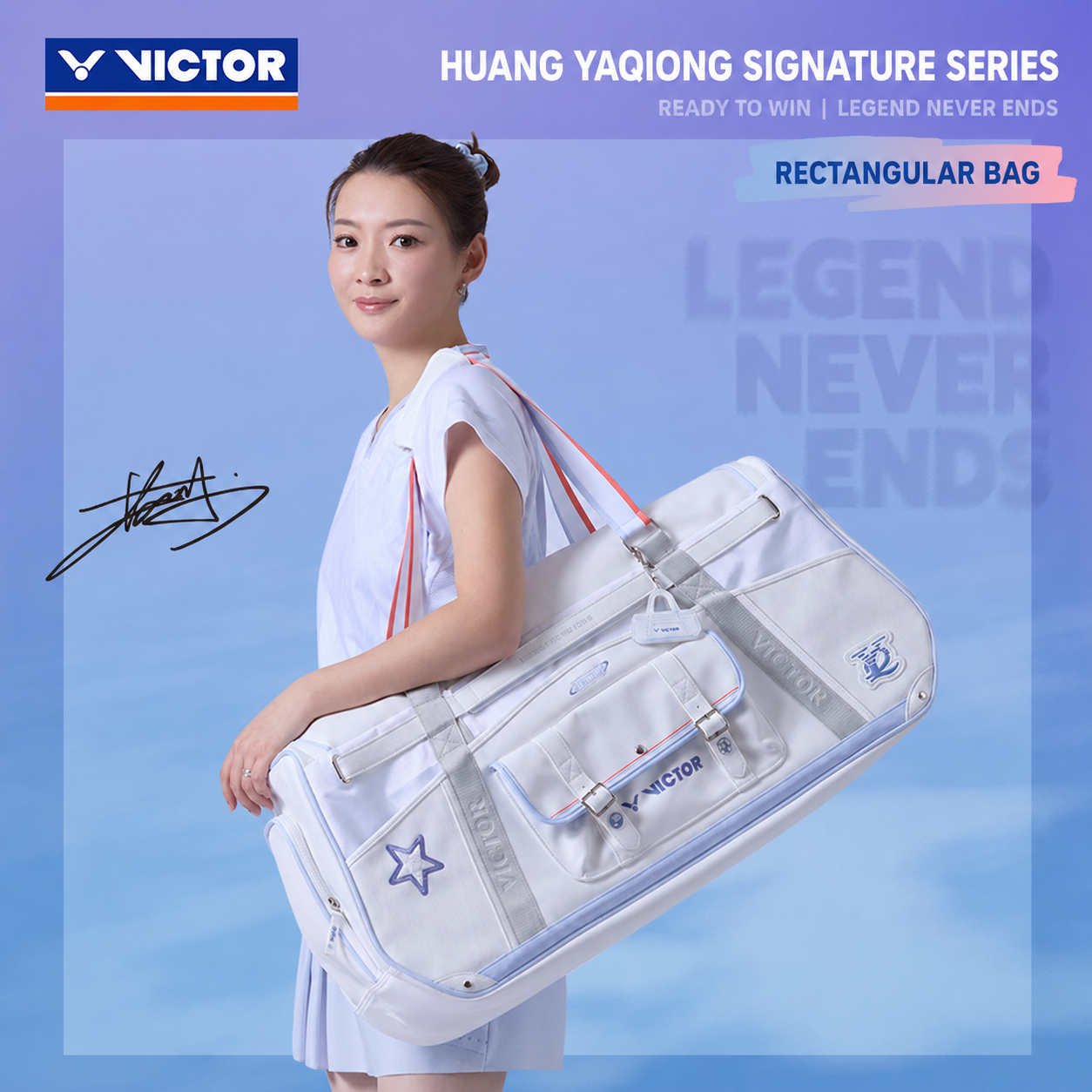 VICTOR | Huang Ya Qiong Collection 2.0 Rectangular Racket Bag BR5681HYQ A - White