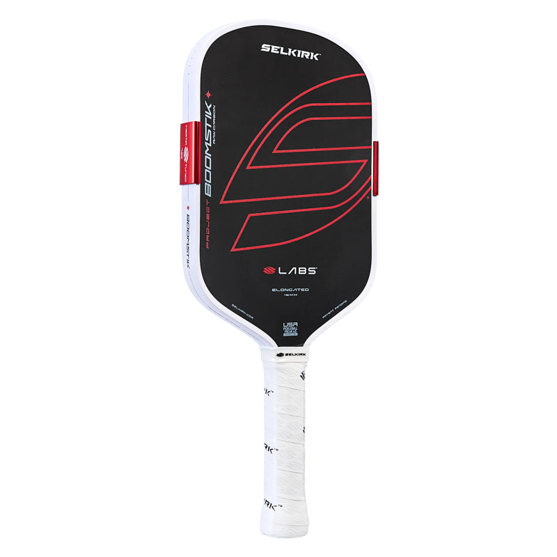 SELKIRK LABS Boomstik Elongated 16mm Raw Carbon Pickleball Paddle - Black