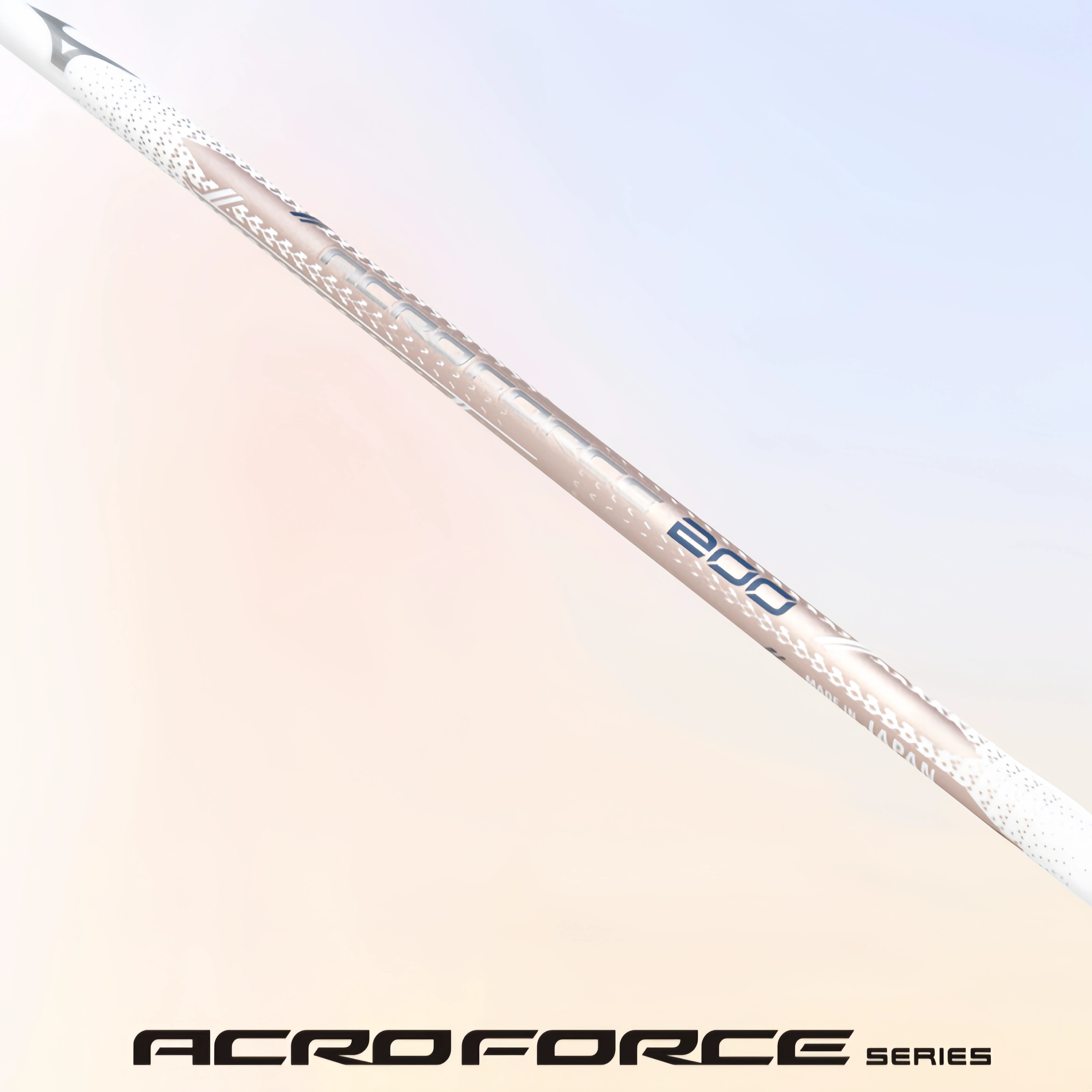 MIZUNO ACROFORCE 200 BDSS Limited Edition (White/ Rose Gold) 5U/G6 Badminton Racquet – Unstrung & Free Grip