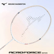 MIZUNO ACROFORCE 200 BDSS Limited Edition (White/ Rose Gold) 5U/G6 Badminton Racquet – Unstrung & Free Grip