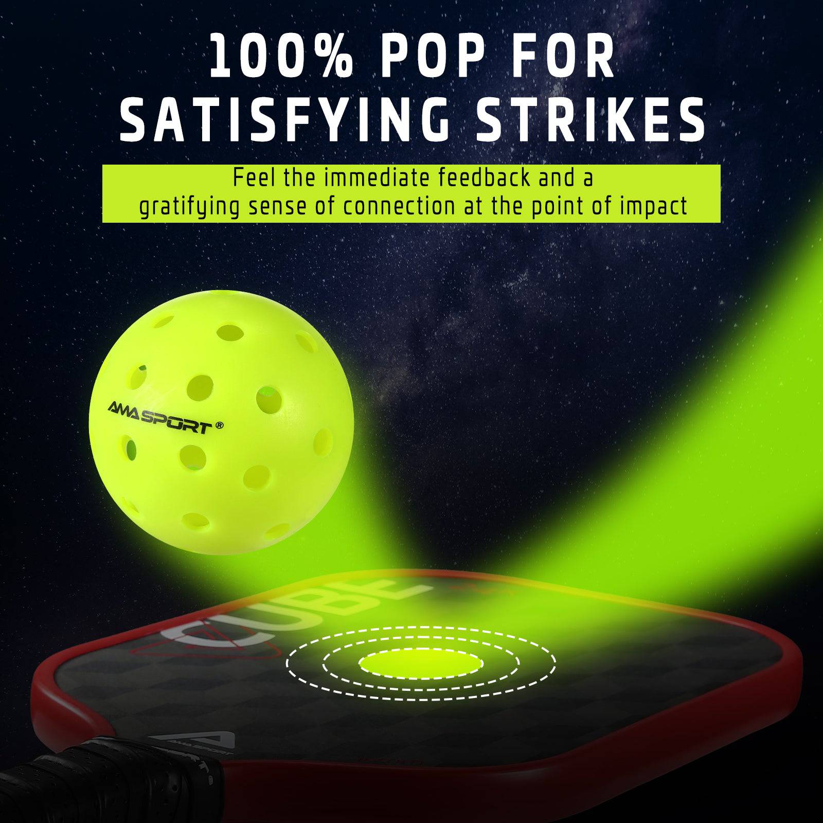 AMA SPORT X - ACE40 Rotational Pickleball Balls Green 12PCS(PET) - Gem Sports