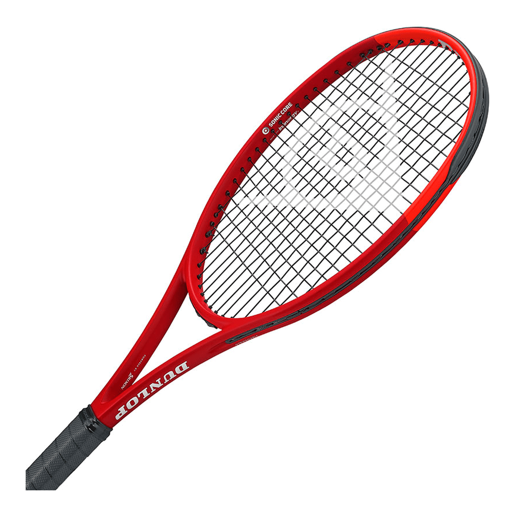 DUNLOP 2027 CX200 (Red/Neon Red) 305g Tennis Racquet – Strung & Free Grip - Gem Sports