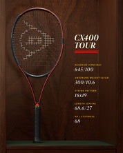 DUNLOP CX 400 TOUR (Limited Edition) 300g Tennis Racquet - Unstrung & Free Grip - Gem Sports