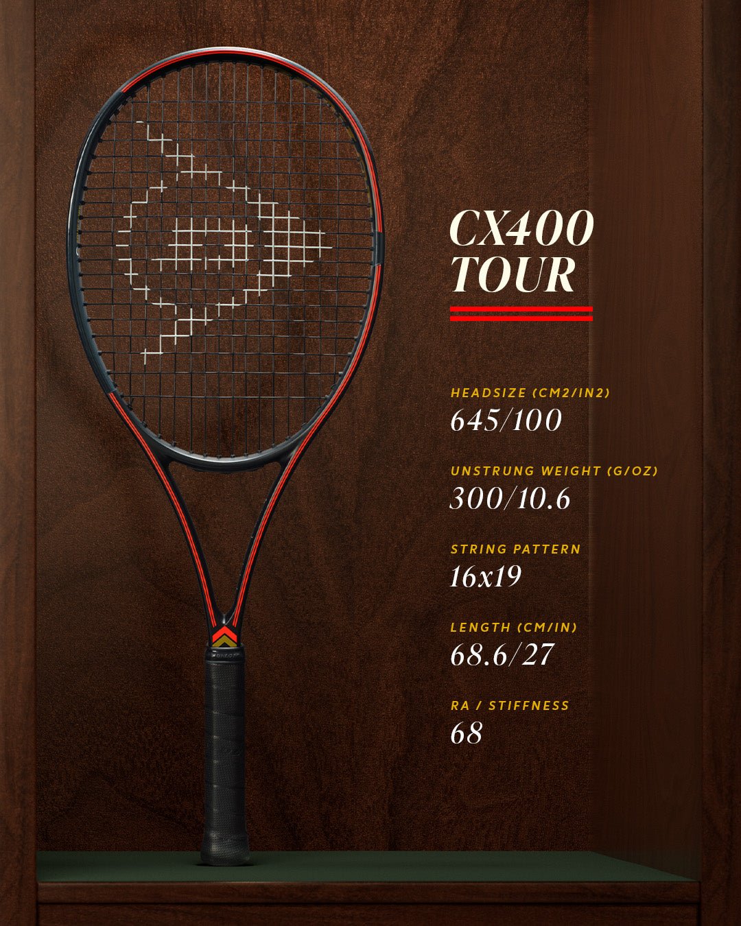 DUNLOP CX 400 TOUR (Limited Edition) 300g Tennis Racquet - Unstrung & Free Grip - Gem Sports