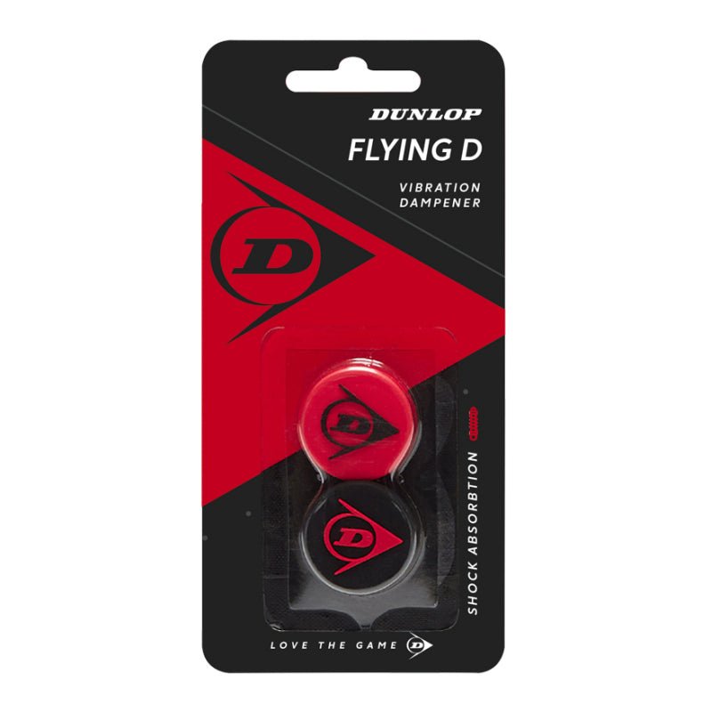 DUNLOP FLYING D Tennis Vibration Dampener (Pack of 2) - Black/Red - Gem Sports