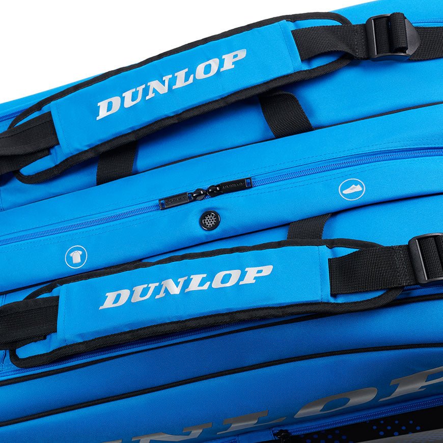 DUNLOP FX PERFORMANCE Racquet Bag (12 pcs) – Black/Blue - Gem Sports