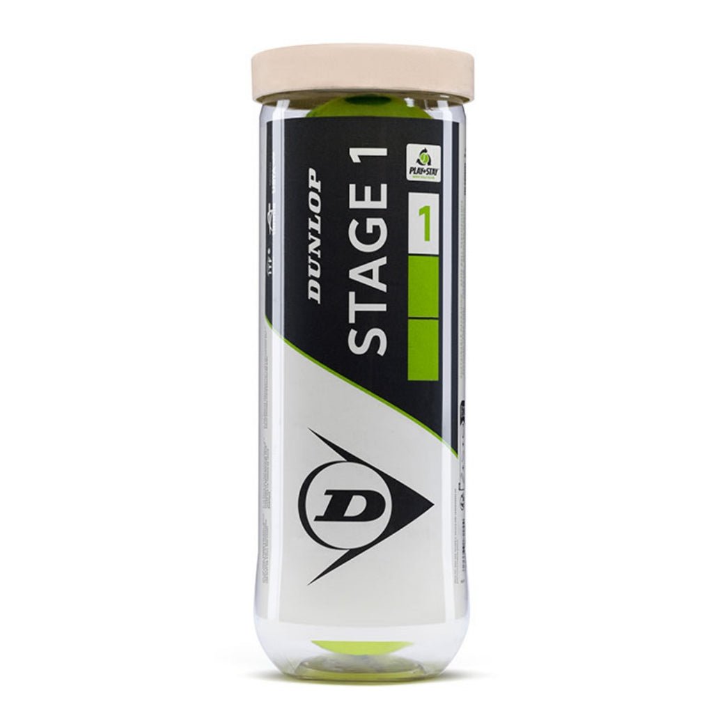 DUNLOP Stage 1 Green (4 In 1 Tube) Tennis Balls – ITF Approved Beginner Ball - Gem Sports