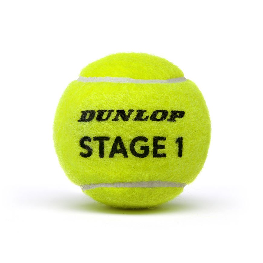 DUNLOP Stage 1 Green (4 In 1 Tube) Tennis Balls – ITF Approved Beginner Ball - Gem Sports
