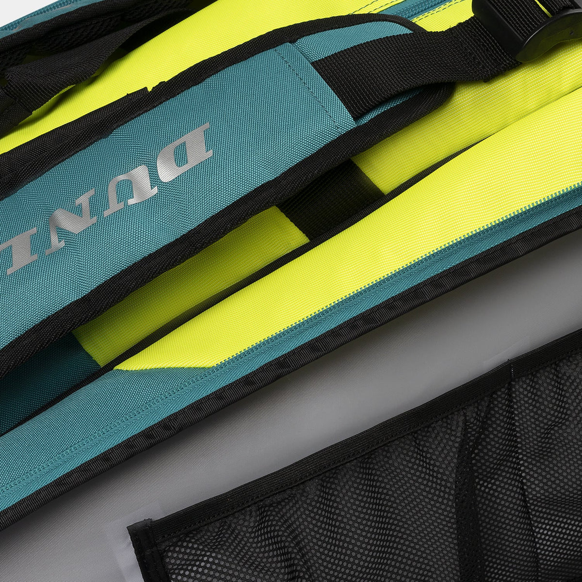 DUNLOP SX PERFORMANCE Racquet Bag (12 pcs) – Teal/Black/Yellow - Gem Sports
