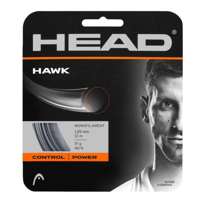 HEAD Hawk 17 (1.25mm) Tennis String 12m Set - Grey - Gem Sports