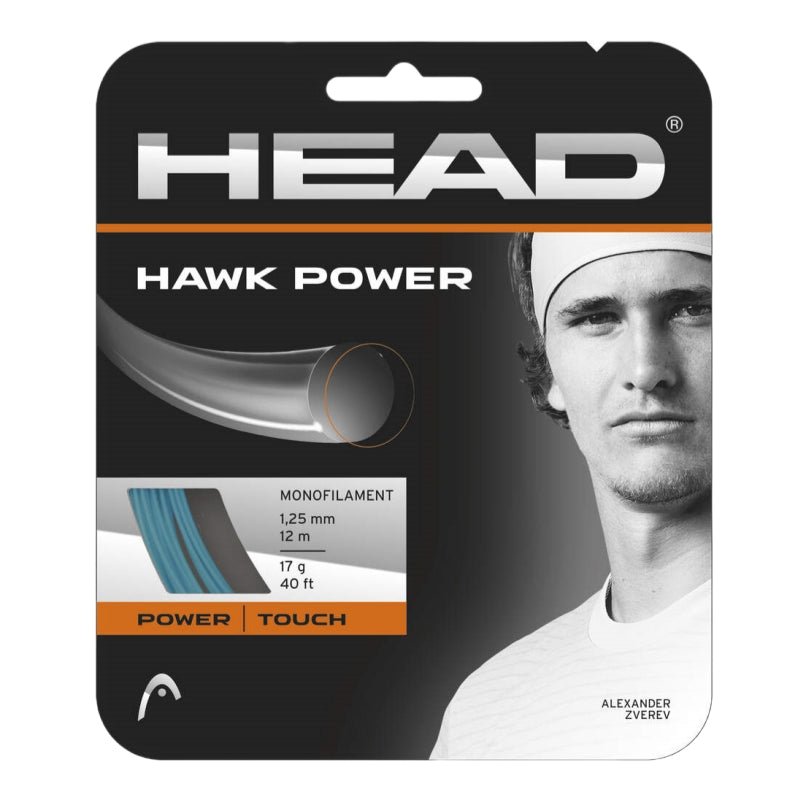 HEAD Hawk Power 17 (1.25mm) Tennis String 12m Set - Petrol - Gem Sports