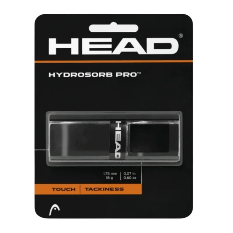 HEAD Hydrosorb™ Pro Tennis Replacement Grip (1 wrap) - Black - Gem Sports