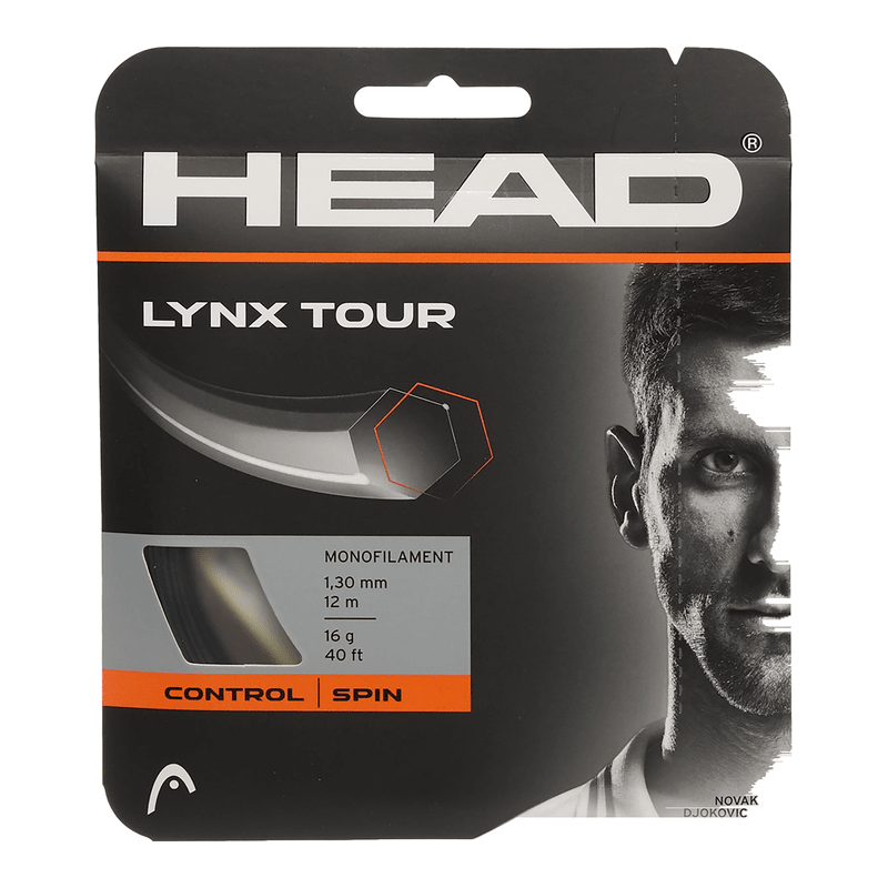 HEAD Lynx Tour 16 (1.30mm) Tennis String 12m Set - Black - Gem Sports