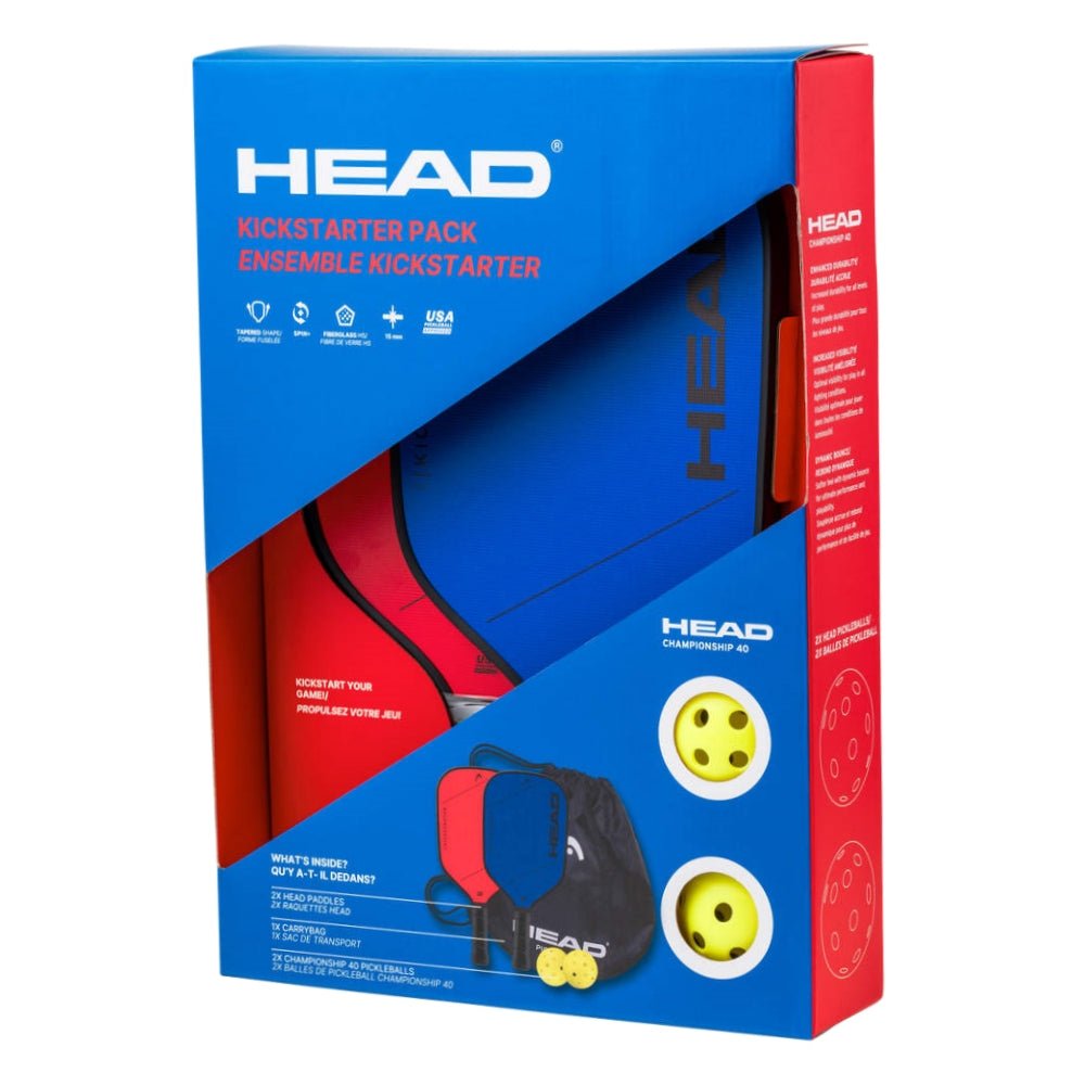 HEAD Pickleball Pack - Kickstarter (2 Paddles + 2 Balls + 1 Bag) - Gem Sports