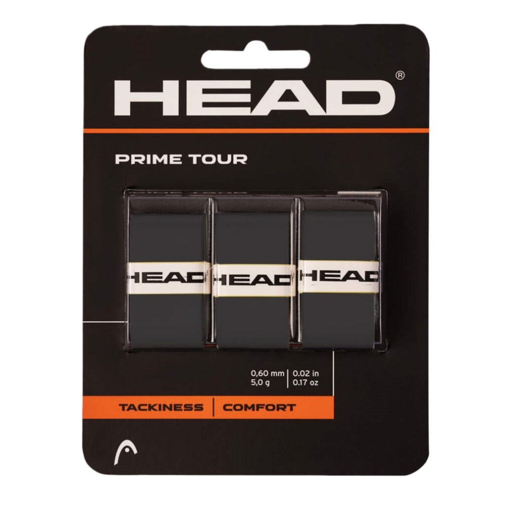 HEAD Prime Tour Overgrip (3 Wraps) – Black - Gem Sports