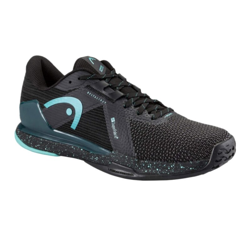 HEAD Sprint Pro 4.0 SF All - Court MEN’S Tennis Shoes – Black/Teal - Gem Sports