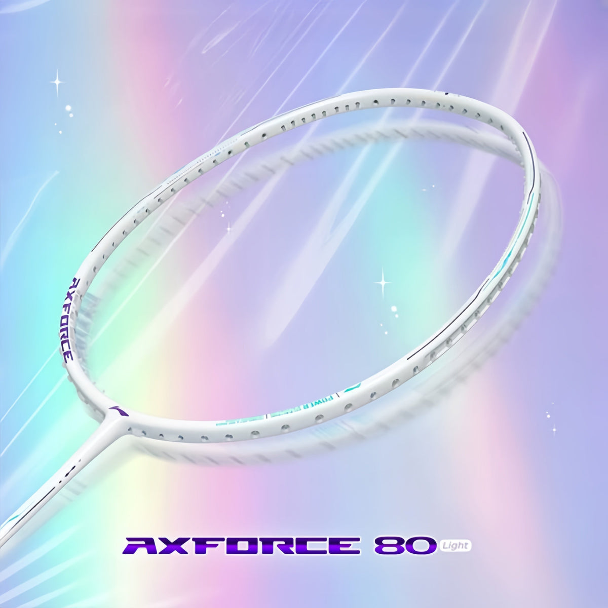 LI - NING 2025 AXFORCE 80 LIGHT (White/Blue) Badminton Racquet – Unstrung & Free Grip - Gem Sports