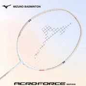 MIZUNO ACROFORCE 200 BDSS Limited Edition (White/ Rose Gold) 5U/G6 Badminton Racquet – Unstrung & Free Grip - Gem Sports