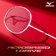 MIZUNO ACROSPEED 1 DRIVE J - EDITION (White/Red) 4U/G6 Badminton Racquet – Unstrung & Free Grip - Gem Sports