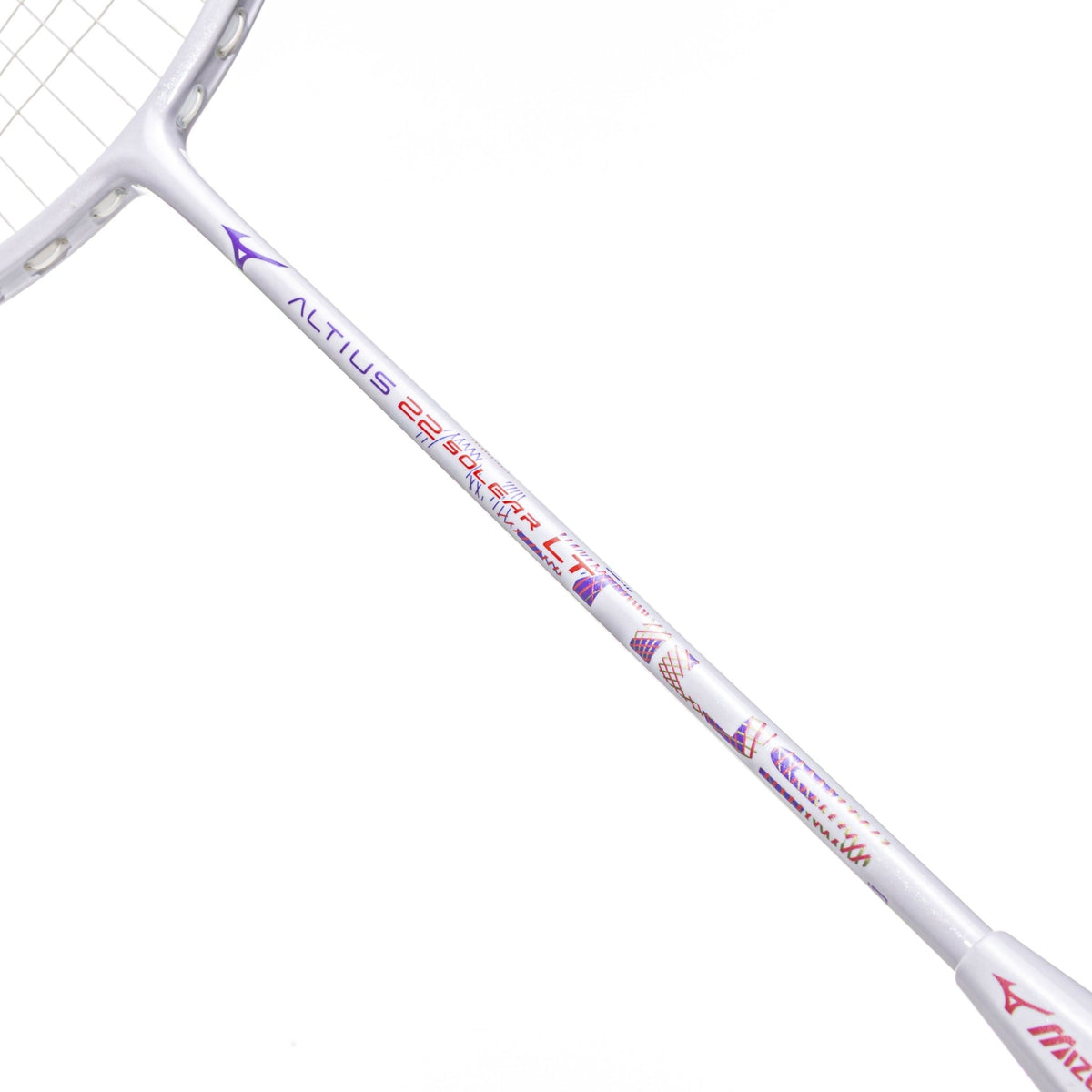 MIZUNO ALTIUS 22 SOLEAR LT (White/Coral) 5U/G6 Badminton Racquet – Unstrung & Free Grip - Gem Sports
