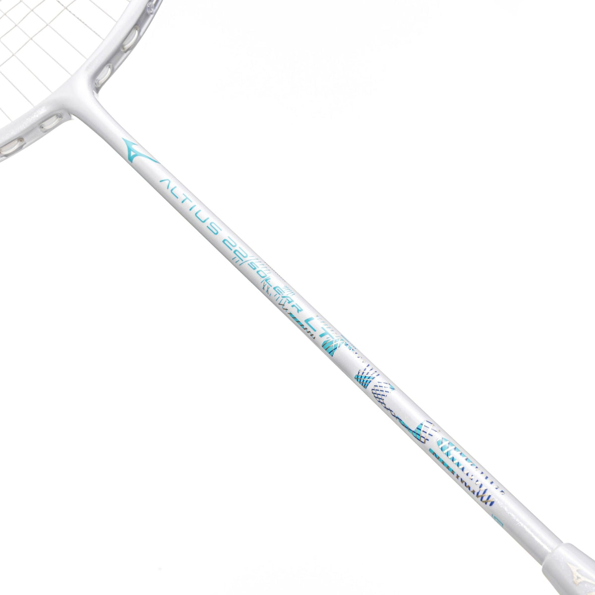 MIZUNO ALTIUS 22 SOLEAR LT (White/Turquoise) 5U/G6 Badminton Racquet – Unstrung & Free Grip - Gem Sports