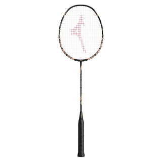 MIZUNO CALIBER RAISE Black/Gold badminton racquet - full front view