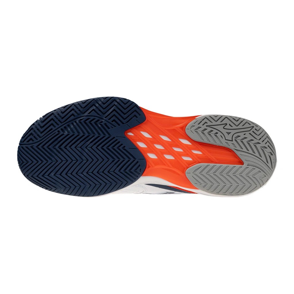 MIZUNO Neo Ace AC UNISEX Tennis Shoes - White/Insignia Blue/Orange - Gem Sports
