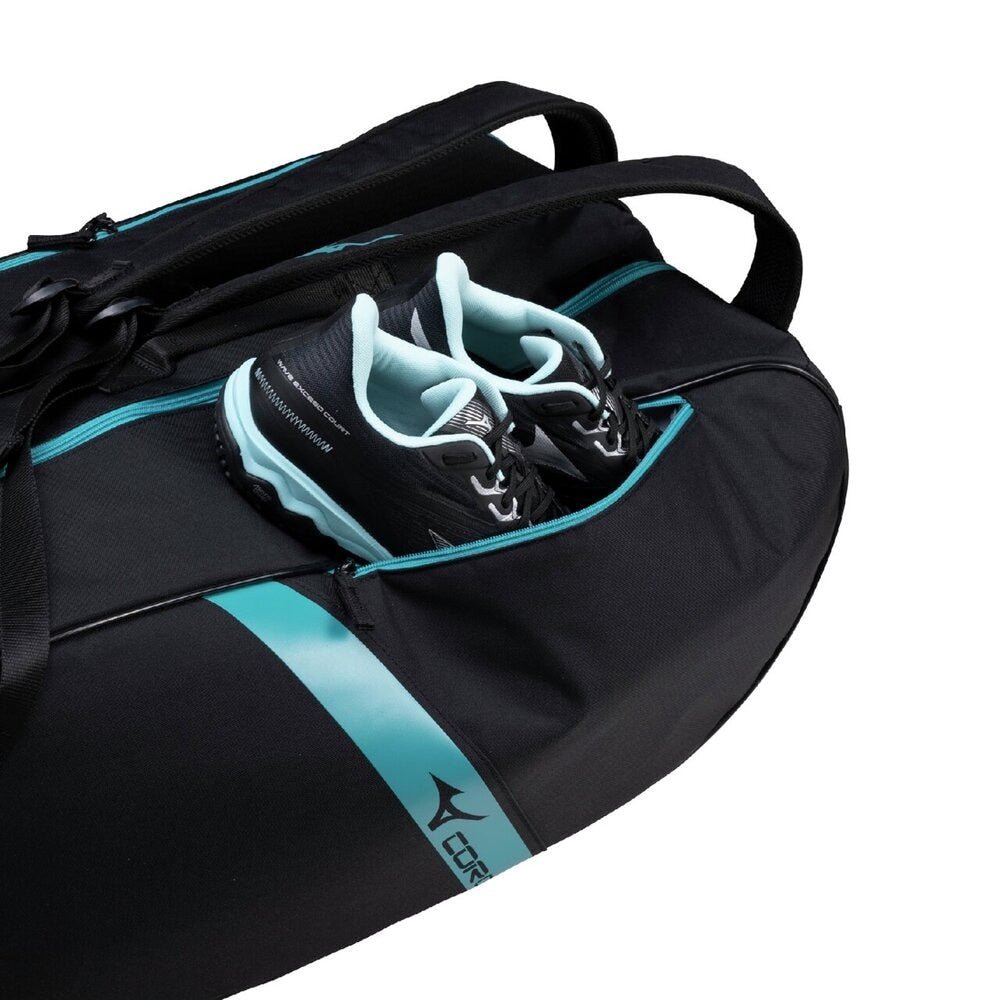 MIZUNO Pro Series Racquet Bag (6 Pcs) – Black/Blue - Gem Sports