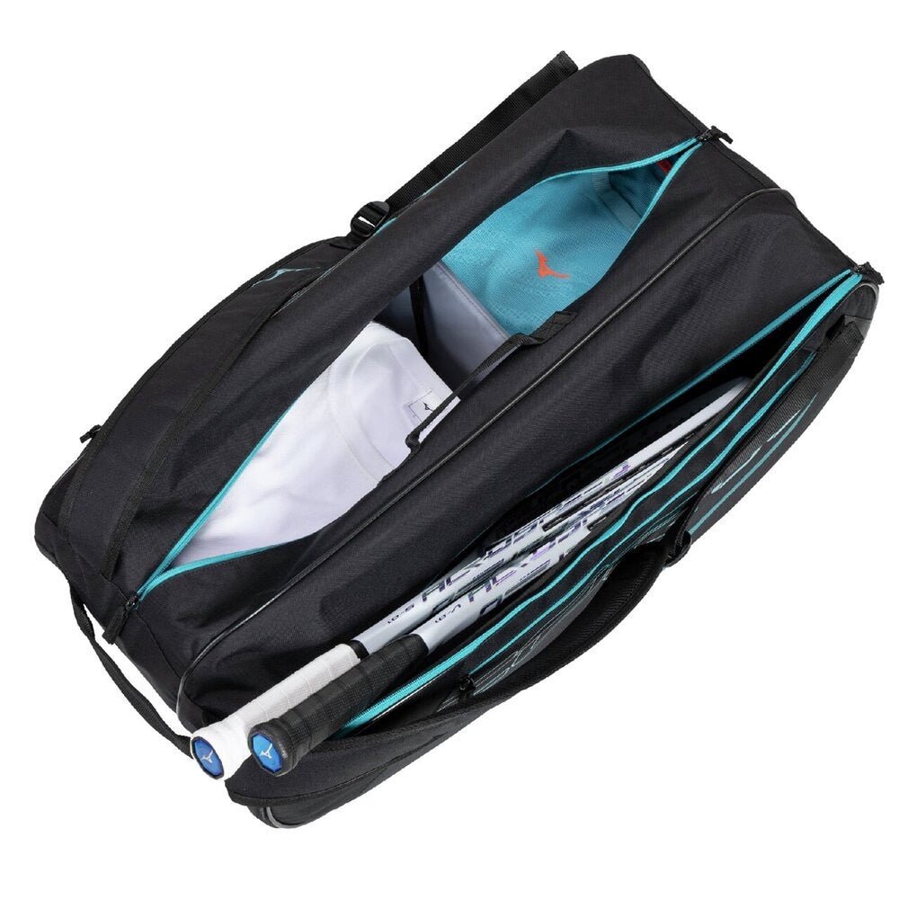 MIZUNO Pro Series Racquet Bag (6 Pcs) – Black/Blue - Gem Sports