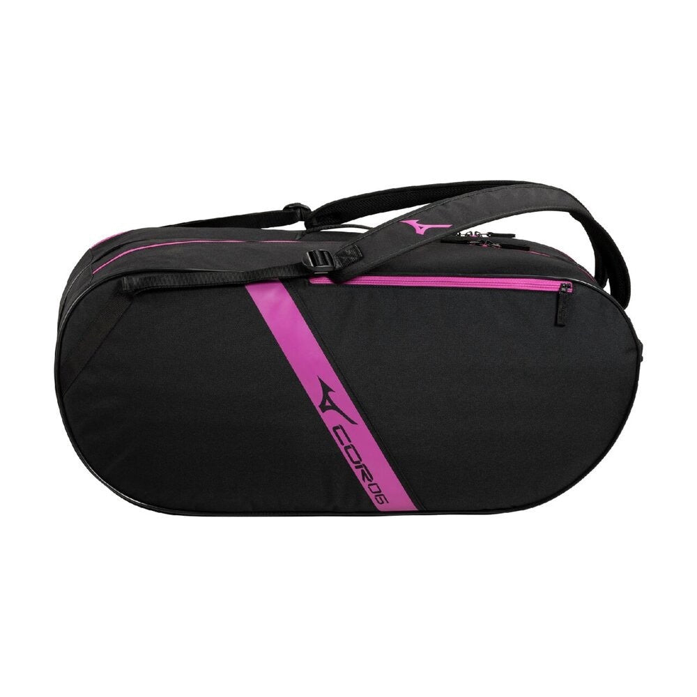 MIZUNO Pro Series Racquet Bag (6 Pcs) – Black/Pink - Gem Sports