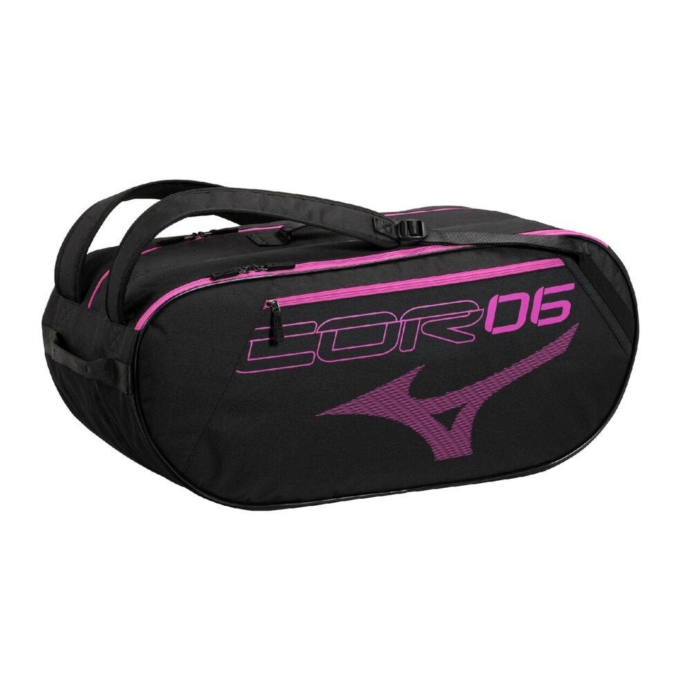 MIZUNO Pro Series Racquet Bag (6 Pcs) – Black/Pink - Gem Sports