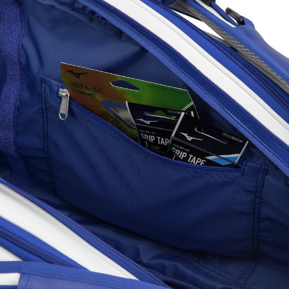 MIZUNO Tour Racquet Bag (9 Pcs) – Blue/White - Gem Sports
