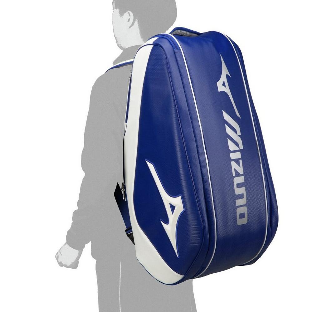 MIZUNO Tour Racquet Bag (9 Pcs) – Blue/White - Gem Sports