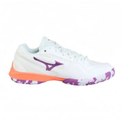 MIZUNO Wave Claw 4 UNISEX Badminton Shoes – White/Lava Orange/Dahlia - Gem Sports