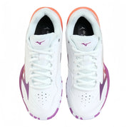 MIZUNO Wave Claw 4 UNISEX Badminton Shoes – White/Lava Orange/Dahlia - Gem Sports