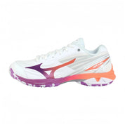 MIZUNO Wave Claw 4 UNISEX Badminton Shoes – White/Lava Orange/Dahlia - Gem Sports