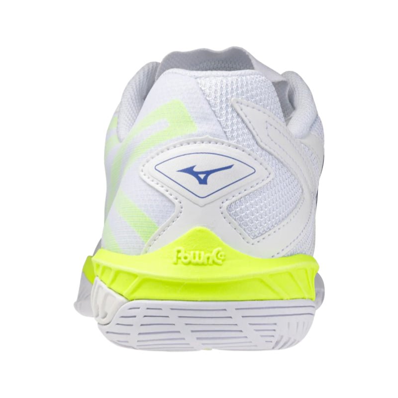 MIZUNO WAVE CLAW EL 2 Unisex Badminton Shoes - White/Dazzling Blue/Lightning Yellow - Gem Sports