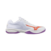 MIZUNO WAVE CLAW EL 2 Unisex Badminton Shoes - White/Lava Orange/Dahlia - Gem Sports
