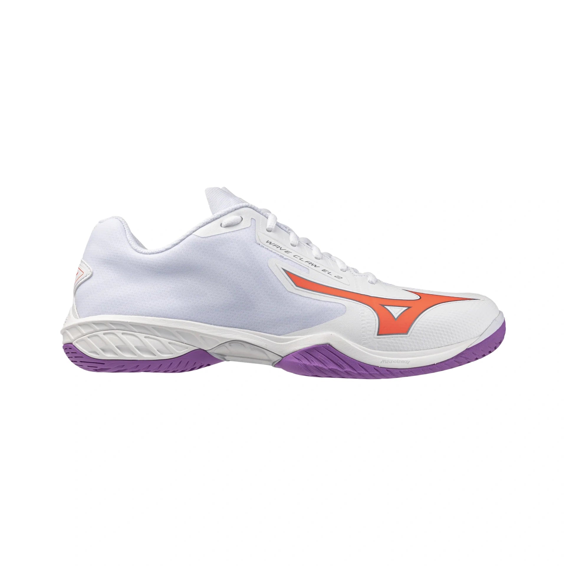 MIZUNO WAVE CLAW EL 2 Unisex Badminton Shoes - White/Lava Orange/Dahlia - Gem Sports