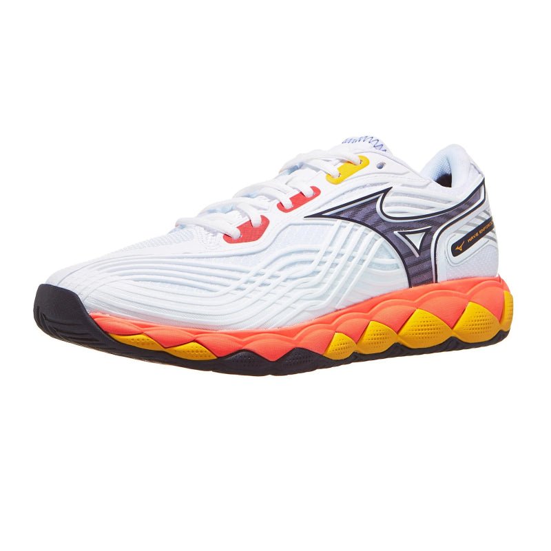 MIZUNO WAVE ENFORCE TOUR 2 AC MEN'S Tennis Shoes - White/Fiery Coral/Citrus - Gem Sports