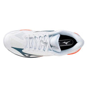 MIZUNO WAVE EXCEED COURT AC MEN'S Tennis Shoes - White/Insignia Blue/Orange - Gem Sports