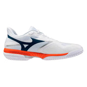MIZUNO WAVE EXCEED COURT AC MEN'S Tennis Shoes - White/Insignia Blue/Orange - Gem Sports