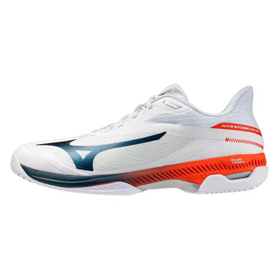 MIZUNO WAVE EXCEED COURT AC MEN'S Tennis Shoes - White/Insignia Blue/Orange - Gem Sports
