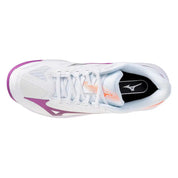 MIZUNO WAVE EXCEED COURT AC WOMEN'S Tennis Shoes - White/Dahlia/Lava Orange - Gem Sports