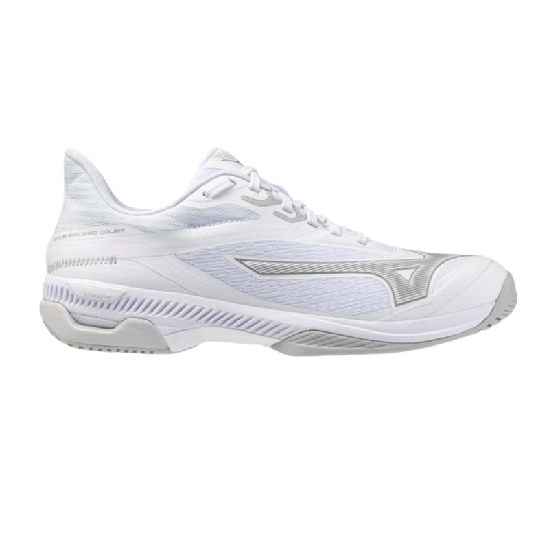 MIZUNO WAVE EXCEED COURT AC WOMEN'S Tennis Shoes - White/Ultimate Grey/Harbor Mist - Gem Sports