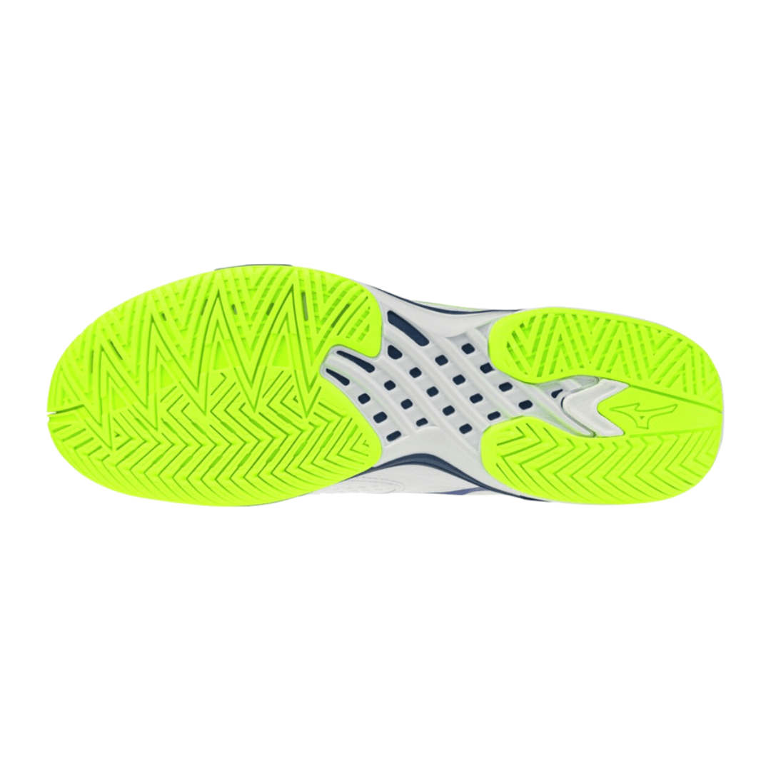 MIZUNO WAVE EXCEED TOUR 7 AC MEN'S Tennis Shoes - White/Dazzling Blue/Lightning Yellow - Gem Sports