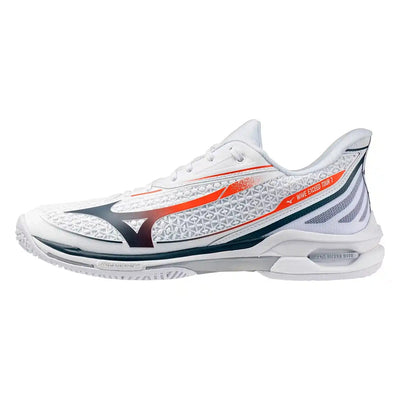 MIZUNO WAVE EXCEED TOUR 7 AC MEN'S Tennis Shoes - White/Insignia Blue/Orange - Gem Sports